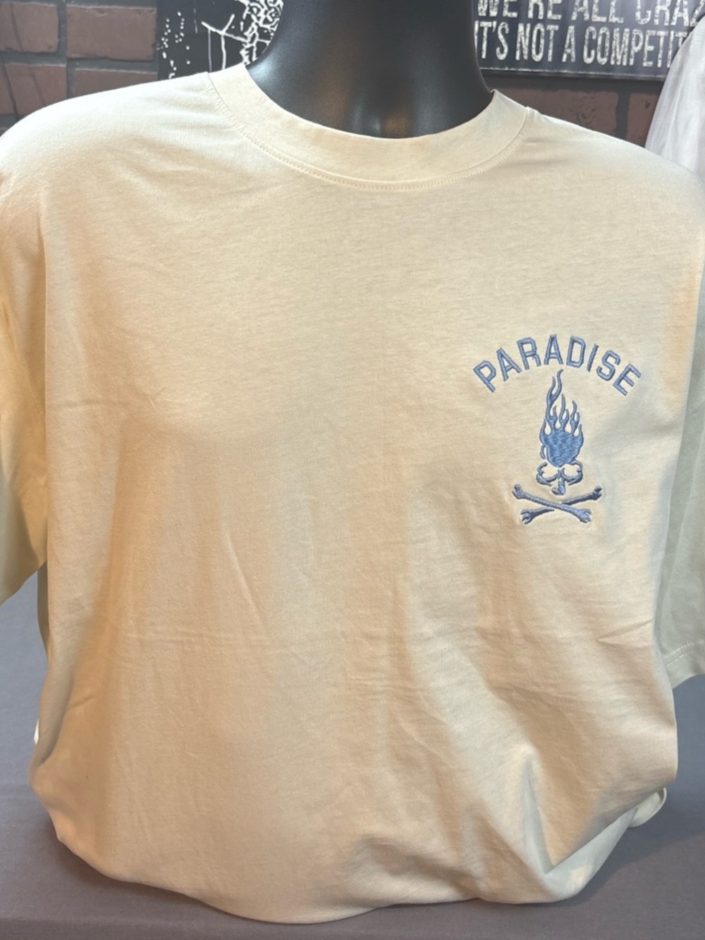 South Pole Cream Short-Sleeve Tee with Blue Paradise Graphic